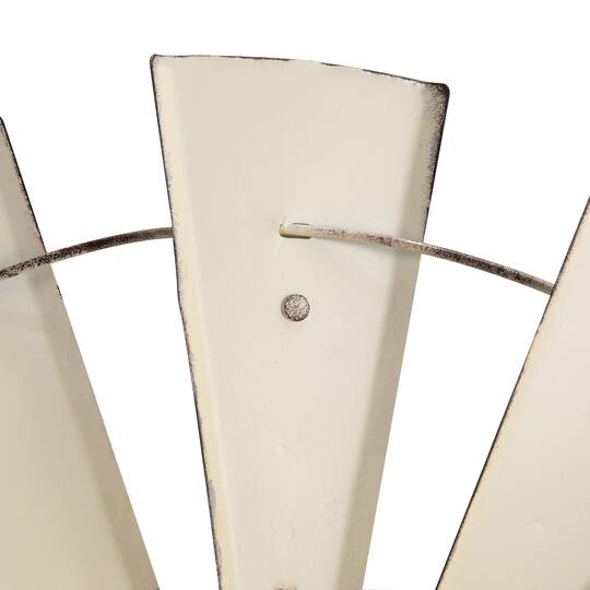 Glitzhome® 28.5" Beige Metal Wind Spinner Wall Décor